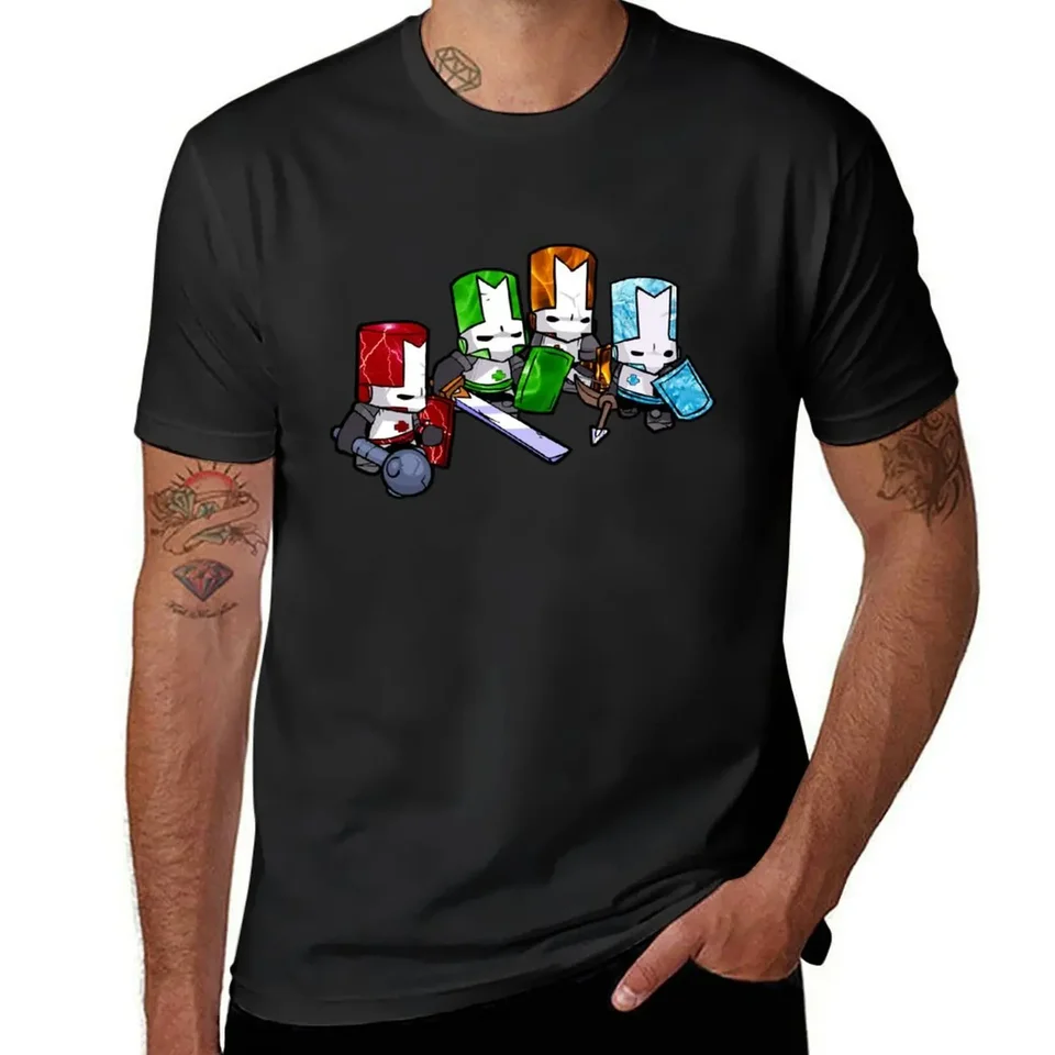 Castle Crashers-Elementy Tričko Vintage Graphic Tee Estetické oblečenie roztomilé oblečenie anime figúrky pánske bavlnené tričko