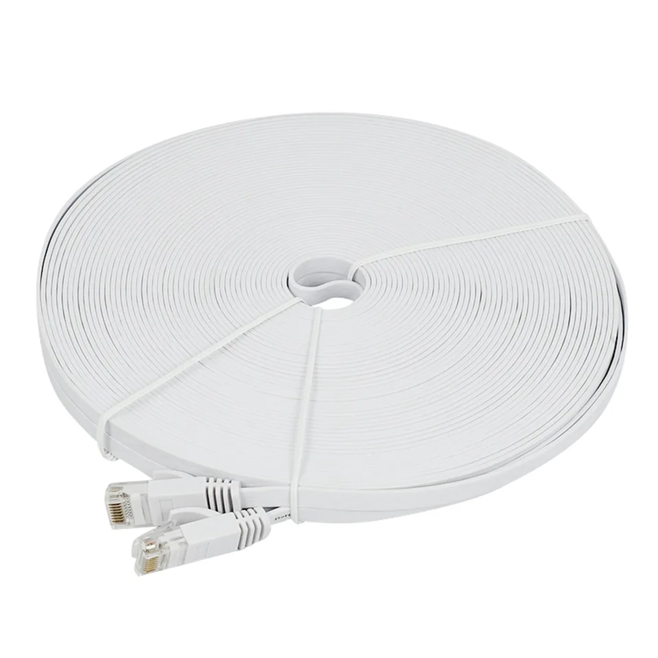 CAT 6 ethernetový kábel 100 stôp (30 metrov) plochá tenká dlhá internetová sieť LAN Patch Cords, CAT6 vysokorýchlostný počítačový drôt