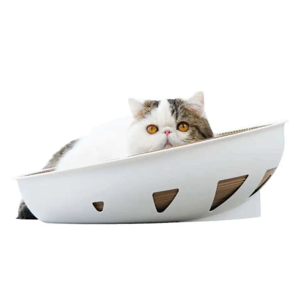 Cat Bed Basket Cat Scratcher Cartboard Sofa Training Toy Interactive Toy Lounge