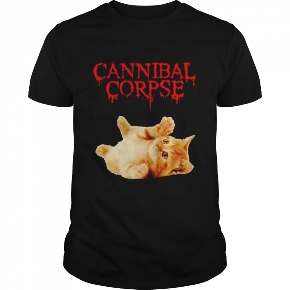 Cat Cannibal Corpse Logo Tričko s krátkym rukávom čiernymi mužmi S TO 5XL BE1957