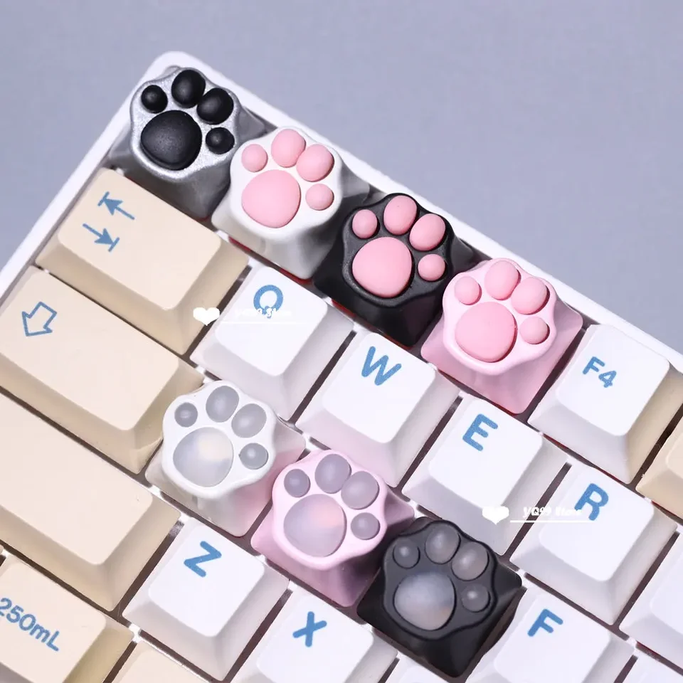 Cat Claw Key Cap Games Cat Paw DIY Kľúčový uzáver pre mechanickú klávesnicu medvedí pazúry mäkké pocity silikónové podsvietené hliníkové zliatiny Keyky