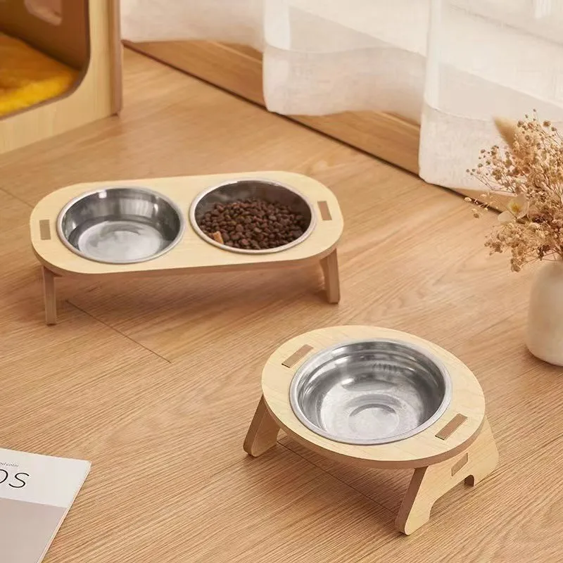 Cat Double Bowl Dospelá mačka a mačiatko Porcelánová misa proti knock mačka jedlá miska keramická materská miska Cat Cat Cat Small Dog Bowl