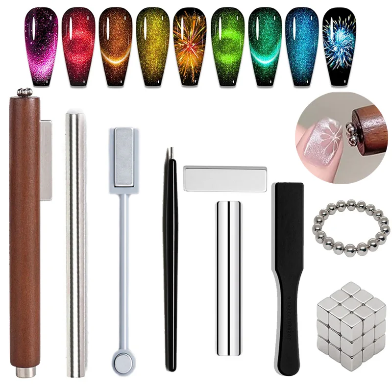 Cat Eye Nail Art Magnetic Stick Wand Pen Viaceré štýly nechtovú magnet tyčinka pre mačku UV Gel Gel Gelish Magic manikúrové náradie