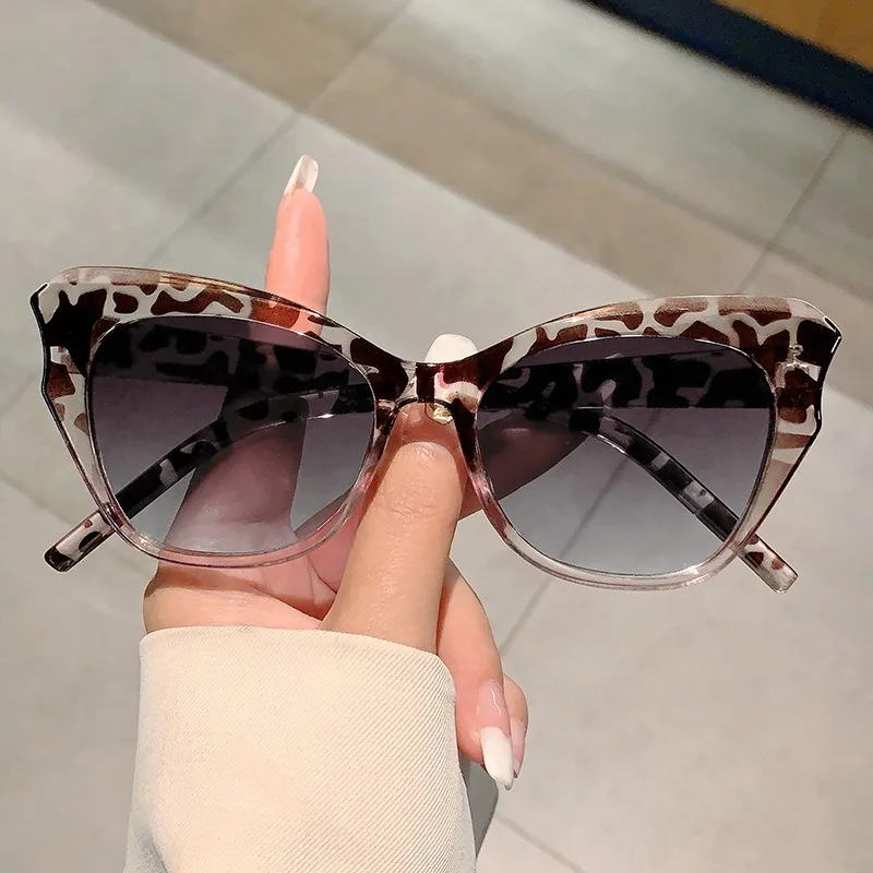 Cat Eye Vintage Slnečné okuliare Ženy Značka dizajnér módne gradienty Slnko okulia