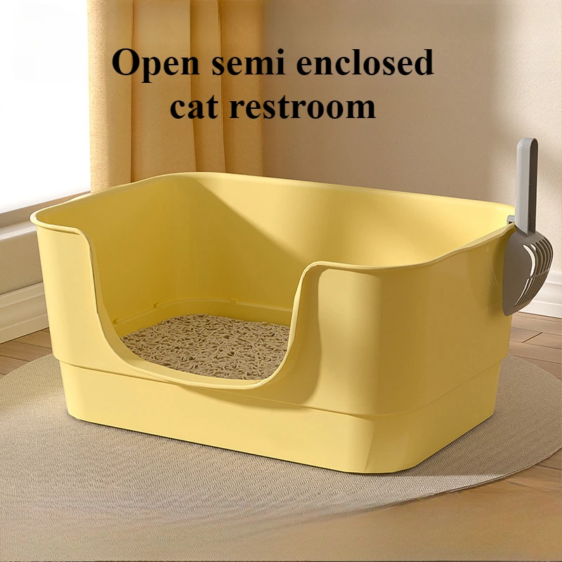 Cat Litter Boxy nadmerne veľké veľké otvorené poloslost Pet W toalety anti-slašská mačka podstielka povodia Pet Universal Products