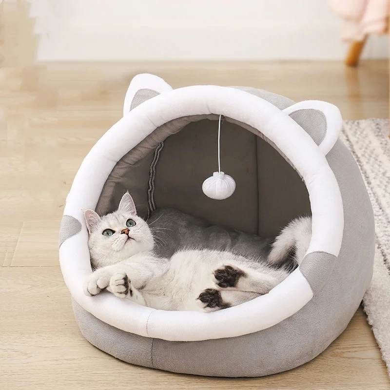 Cat Nest House for Cats Cave Cat Bed Bed Kernel Cats Four Seasons Univerzálne poloetvorené roztomilé a pohodlné mačacie hniezdo mačiatka jaskyne