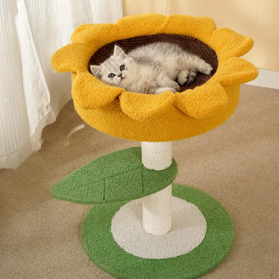 Cat Tree Priestranná sisal lana rebrík s hojdacou sieťou bidík stojan na house house platforma mačací škrabanec pre malé mačky mačiatko