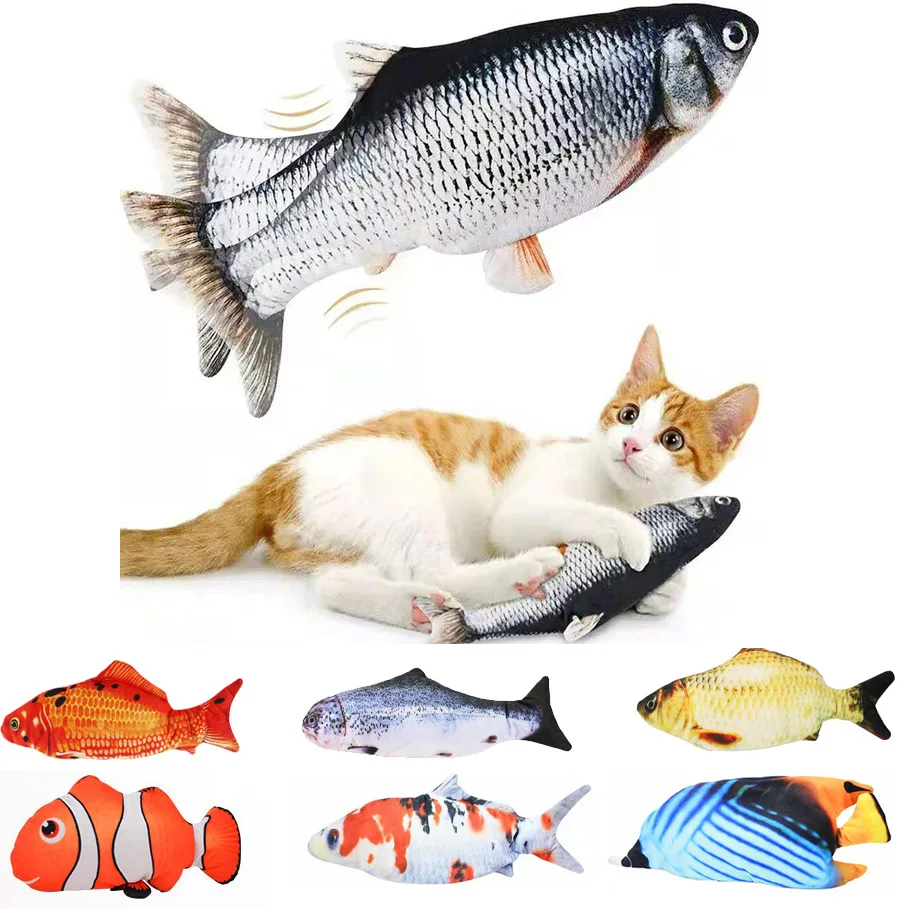 CAT USB nabíjačka hračky Fish Interaktívna elektrická diska rybia mačka hračky realistické mačky pre mačky žuvacie hračky pre domáce zvieratá