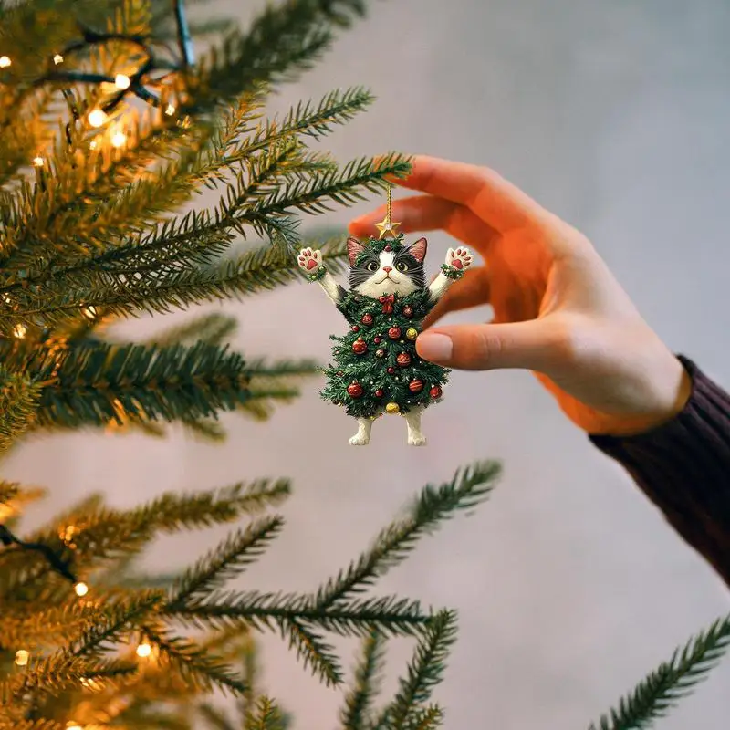 CAT VICORNE ORNATÍVNE ZOBRAZENIE Vianočné mačacie kúzlo Ornament Ozdobenie