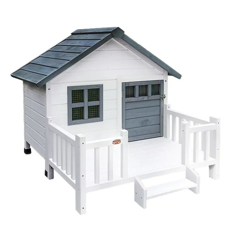 Cat Villa Drevená chovateľská stanica Vonkajší dažď odolný voči psom domom Cold Proof Pes Presaly Pes Pes Pes Outdoor House Klietka