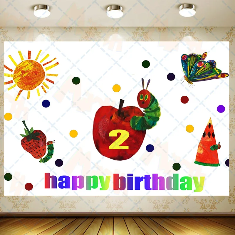 Caterpillar Birthday Supplies Girl Party Banner Kid Cartoon Decorácie pozadie Photography