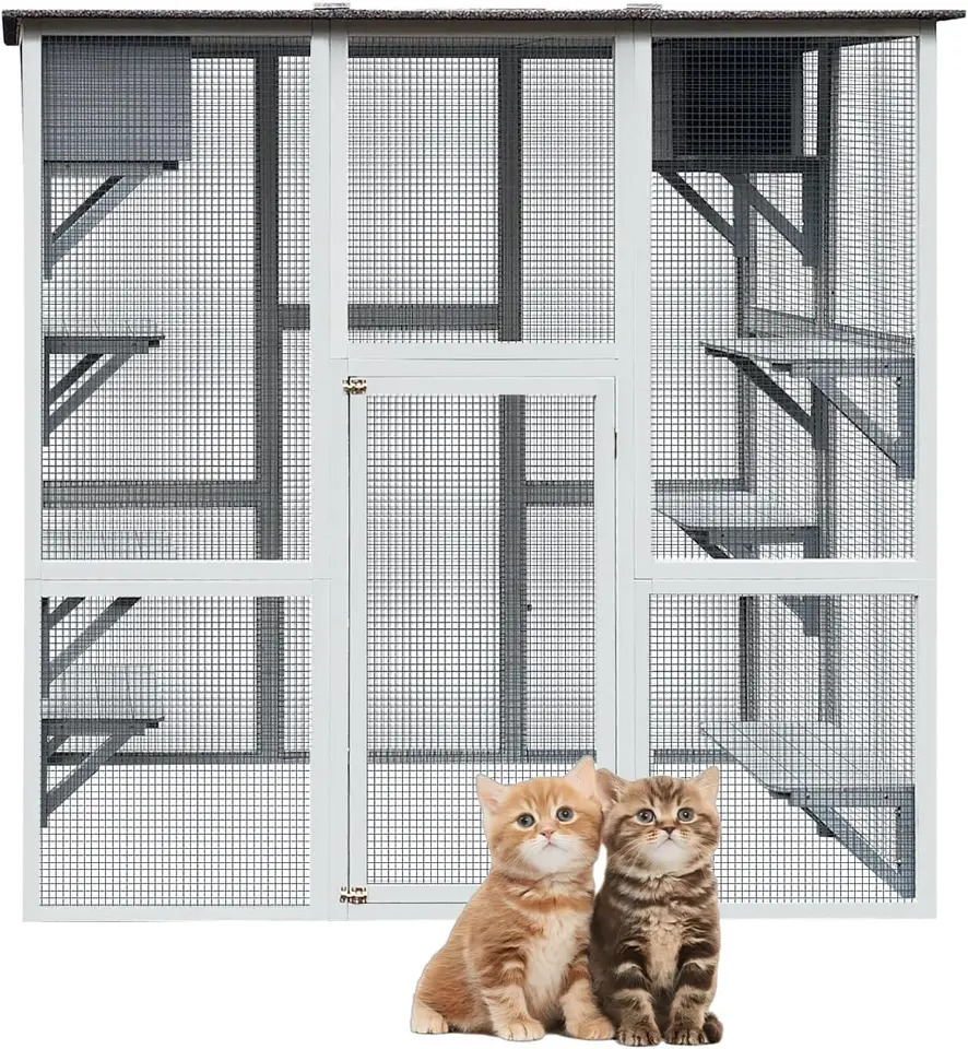 Catio Outdoor Cat Curzure Walk v klietke pre vonkajšie mačky veľké mačky pre viac mačiek s asfaltovou strechou odolnou voči poveternostným vplyvom, 2