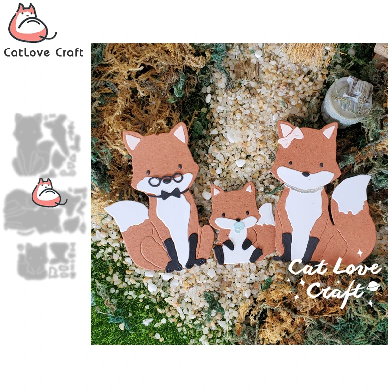 Catlove Fox Fox Animal Metal Cutting Dies Scrapbooking formy šablón na rezanie karty výroba remeselníkových remese