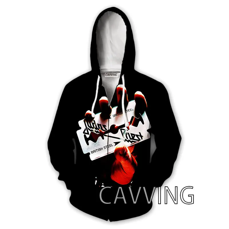 Cavving 3D Print Judas Priest rocková kapela zipsové mikiny zipsové mikiny s kapucňou harajuku mikiny hip hopy mikiny