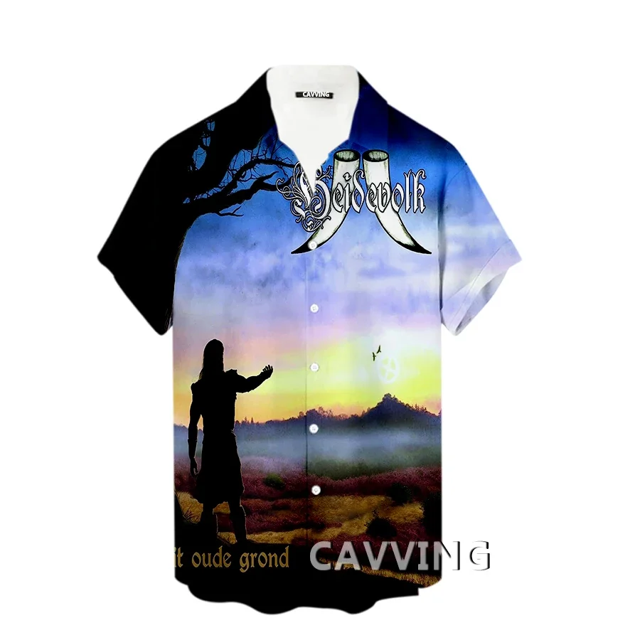 Cavving 3D tlačené Heidevolk Band Fashion Cast Tirls Pánske /dámske krátke rukávy voľné priedušné košele
