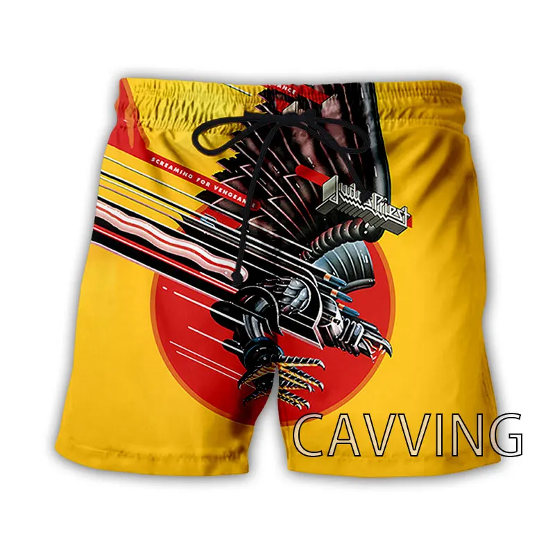 Cavving 3D tlačený Judas Priest rock kapela letné pánske plážové kraťas