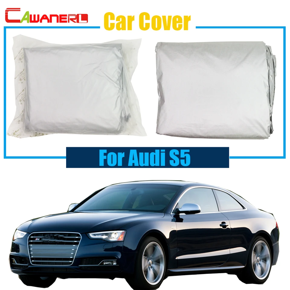 Cawanerl Car Outdoor Anti UV Sun Rain odolné v snehu Sun Shade Cover Cover Dust Practer pre Audi S5