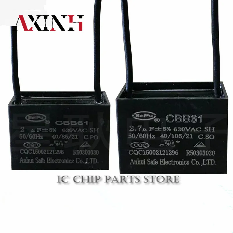CBB61 FAST START CAPACITOR 0,22UF/0,33UF/0,47UF/0,5UF/0,56UF/0,6UF/1UF/2UF/2.2UF/3UF/4UF/5UF/8UF/10UF/15UF/2,7UF/2.4UF 630V 630V
