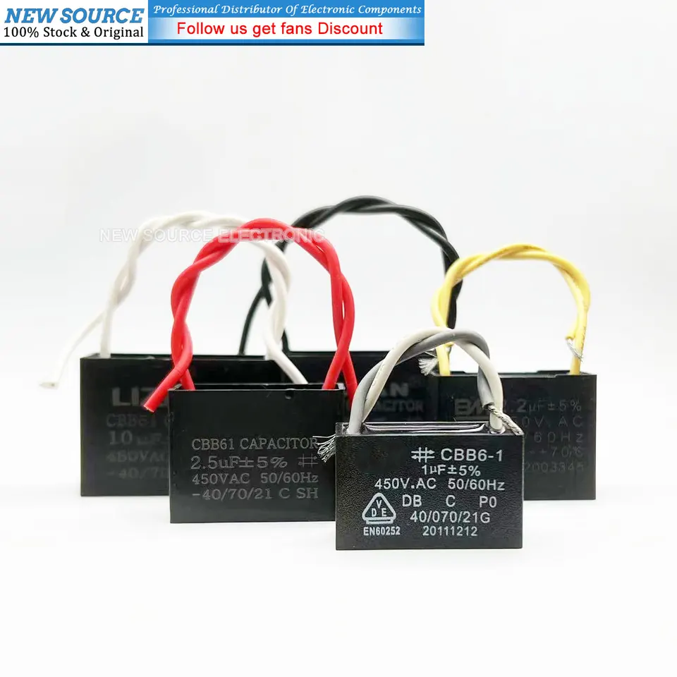 CBB61 Štart kondenzátor 450V 0,8/1/1,5/1,8/2/2,5/3/4/5/6/8/10/11/11/11/20UF IGMOPNRQ VENTILNÝ Stropný motor