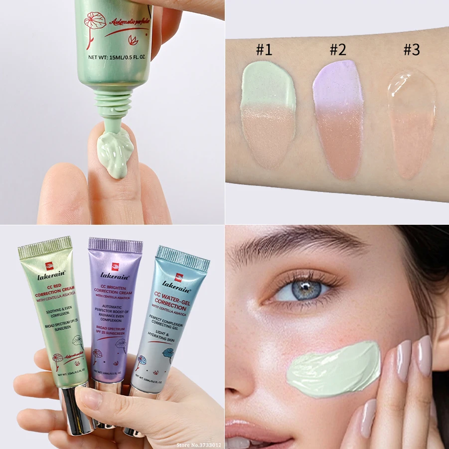 CC červený korekčný krémový krém HODRUTURIZÁCIA CENTELLA ASIATICA Extrakt nepremokavý zelený make -up pred Makeup Foundation Foundation