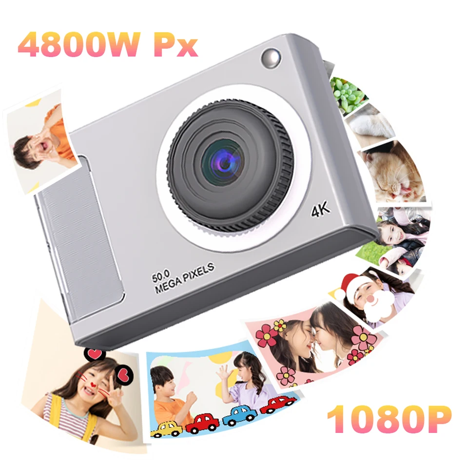 CCD fotoaparát HD 1080P 48MP DUÁLNA šošovka Kompaktná malá kamera podpora 32 GB Card Digital Point a Shoot Camera Birthday Darčeky pre deti