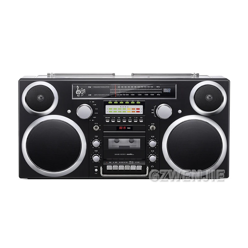 CD prehrávač Boomox Cassette Player Combo s Bluetooth AM FM Radio hrá Aux USB mp3 s diaľkovým ovládaním AC/DC napájaný