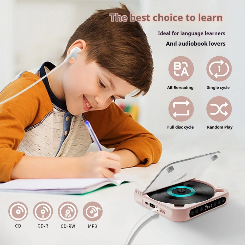 CD prehrávač Mini Walkman CD Player Carry Prenatal Education Student Student Party Learning English Disk Opereter
