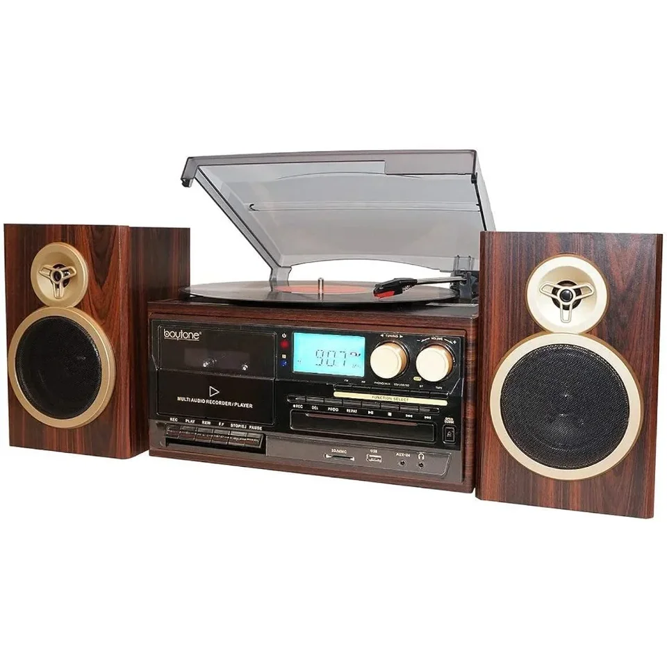 CD skrinka CD / Cassette Player Vstavané tablety 2 samostatné stereofónne reproduktory DVD polica pre hudobné CDS Organizátor CART RACK