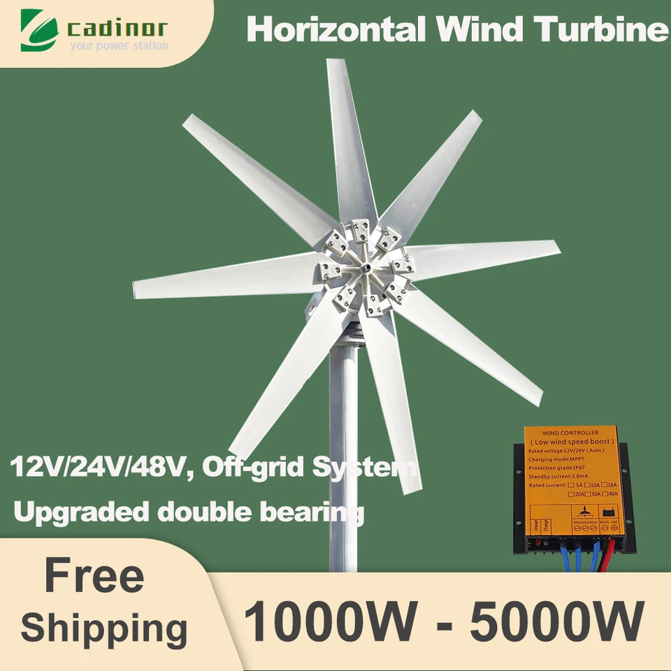 CE schválenie generátora veterných turbín 5000W 3000W 12V 24V 48 V bezplatná energia prenosný horizontálny dom používa nízky šum rýchle dodanie EÚ EÚ