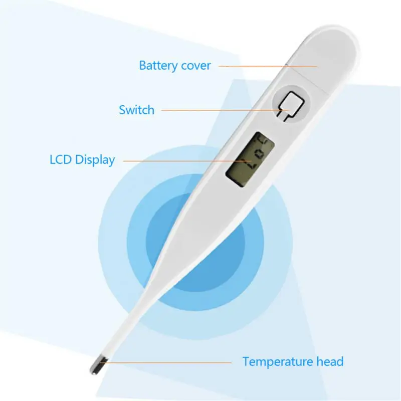 Celsius Fahrenheit Mäkká hlava Orálny výstup telesnej teploty pre deti pre deti digitálny podriadený elektronický teplomer