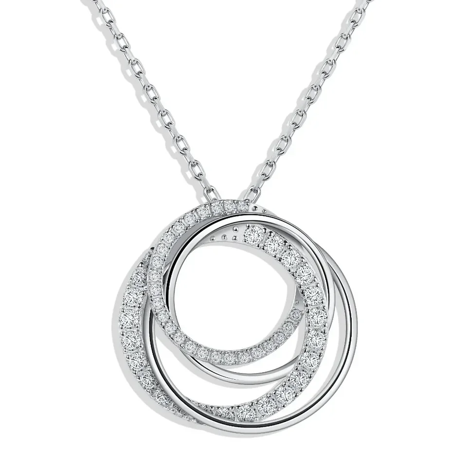 Celý prívesok Moissanite pre ženy pre ženy D VVS1 18k biele zlato pokovované 925 Sterling Silver Lab Diamond Retian Luxusné šperky