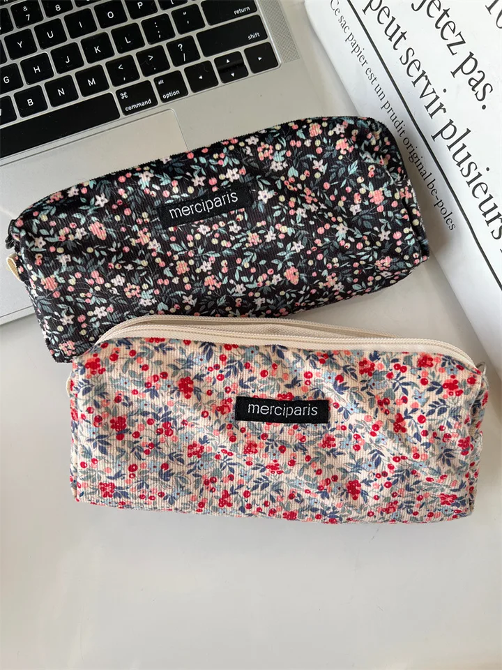Cencil Case Vyšívanie Študent Kórejské kancelárske potreby Storage Bag Kawaii Prípady pre dievčatá prenosné späť do školy