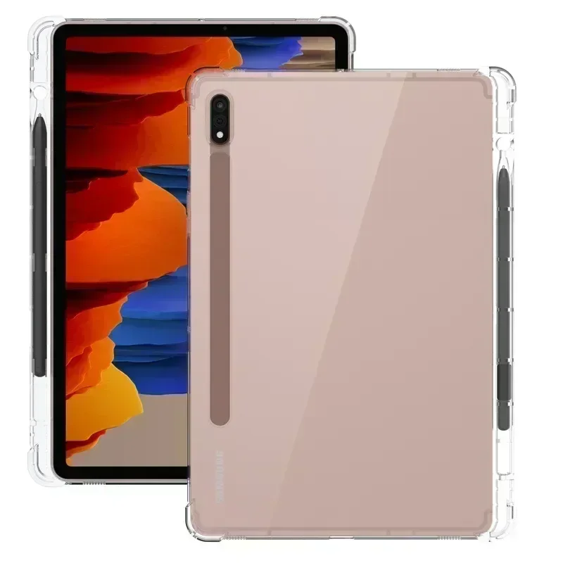 Cencil Solt puzdro pre Samsung Galaxy Tab S9 S8 S7 Plus Ultra S6 Lite A7 A8 Tablet Cover Clear Soft Soft Air-Bag Pen Shell Funda