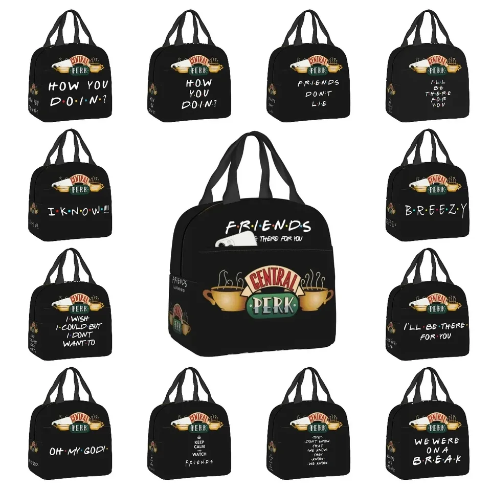 Central Perk Friends Izolovaný obedový taška pre ženy nepriepustné televízne programy Termal Cooler Obed TOTE OFFICKÁ PICNIC Cestovanie
