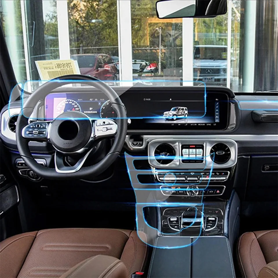 Centrum Car Center GPS navigácia Full Set TPU Ochranný film pre Mercedes Benz G Class W463 W464 G350 G500 AMG G63 2013-2022