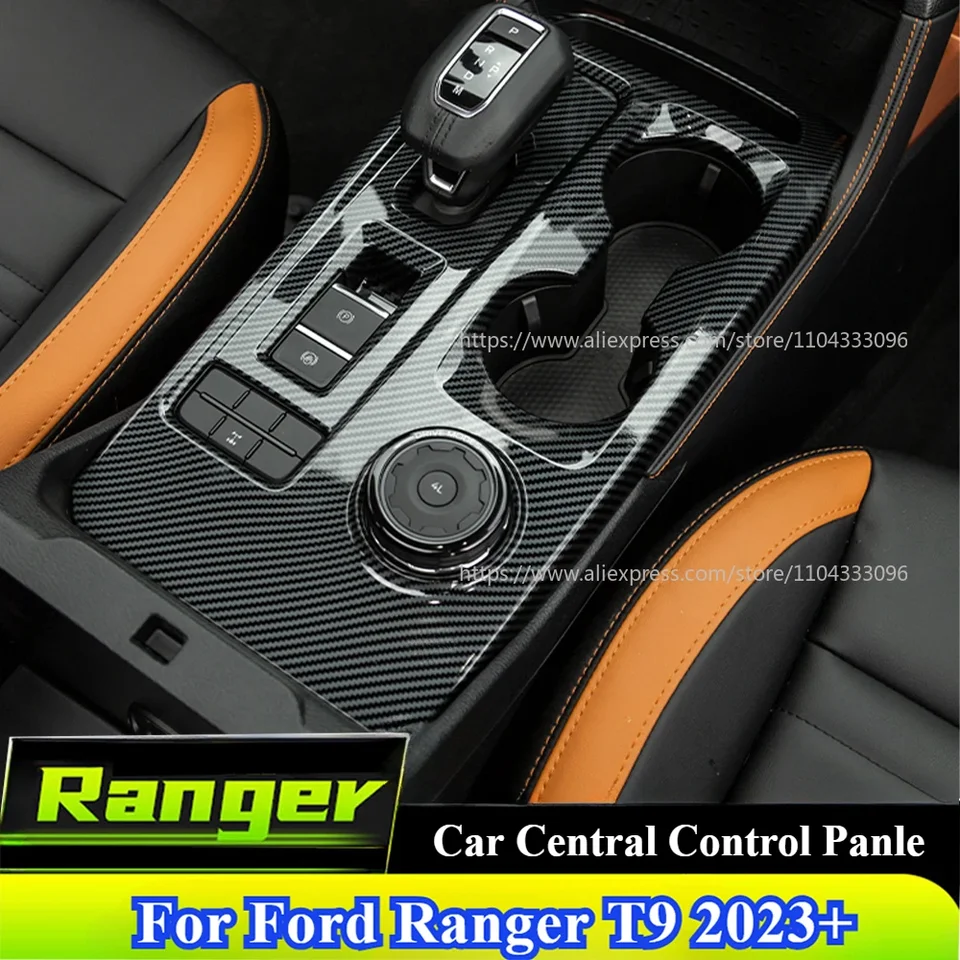 Centrálny ovládací panlo Rám pre Ford Ranger Wildtrak T9 2023 2024+ prevodový rad prevodový panel predný kryt držiaka na vodu pre Ranger