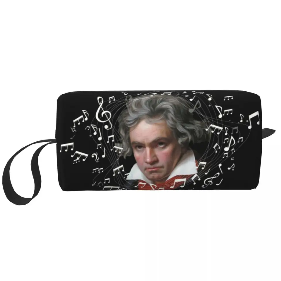 Cestovanie Beethoven s lietajúcimi hudobnými poznámkami toaletná taška módny hudobný make -up kozmetický organizátor pre kozmetické úložisko DOPP Kit