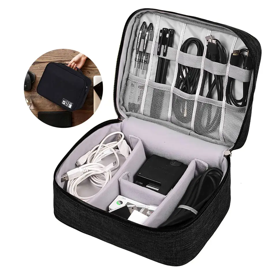 Cestovný kábel prenosný digitálny digitálny gadget organizátor Gadget Organizátor vodotesná nabíjačka batérií Kozmetické skladovacie puzdro zips