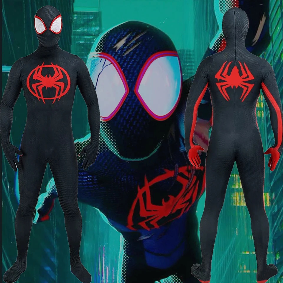 Cez verš Spiderman Miles Morales cosplay pavúk spandex disflácie para bodyit zentai outfit obleky Halloween kostým Halloween