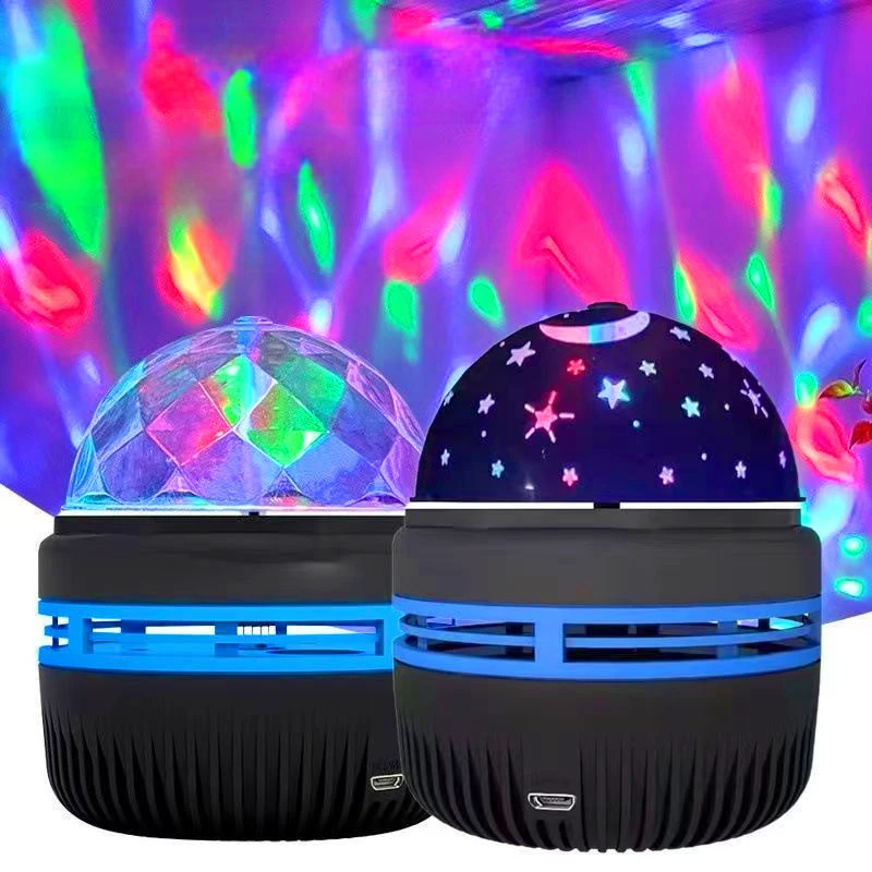Cezhraničný hviezdny projekcia oblohy Crystal Lights Vianočné večierky kemping nabité rotujúcou atmosférou nočné svetlo Magic Ball