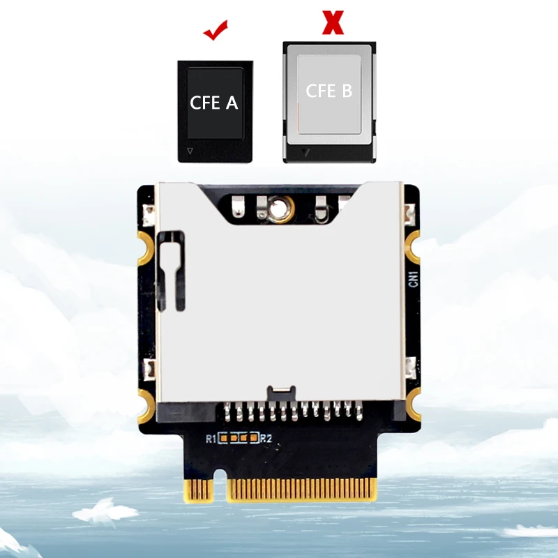 CFEXpress Typ A až M.2 NVME Adaptér M-Key M2 PCIe 3.0/4.0 X1 až CF Express Typ-A Reader Card Card Vysokorýchlostná doska SSD Riser Board pre PC