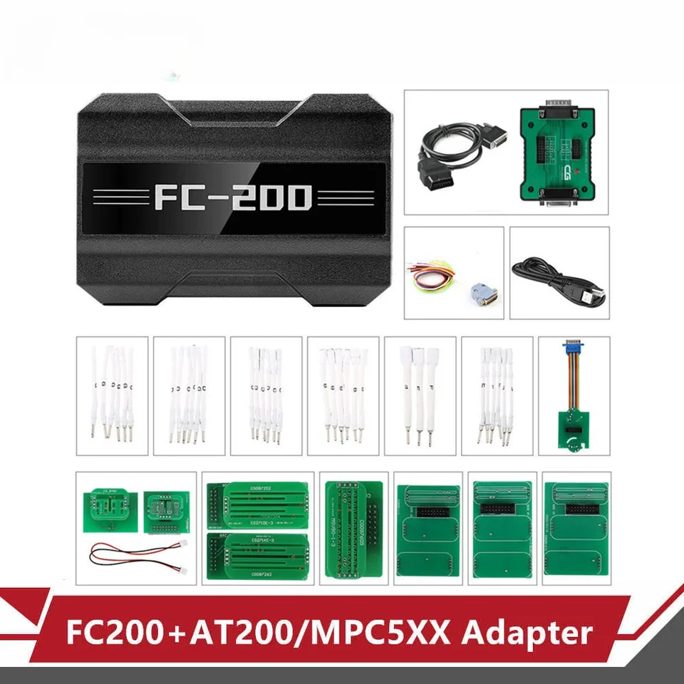 CG FC200 ECU Programátor Plná verzia s adaptérmi AT200 plus adaptér MPC5XX pre BOSC-H MPC5XX Čítanie/zápis údajov na lavičke