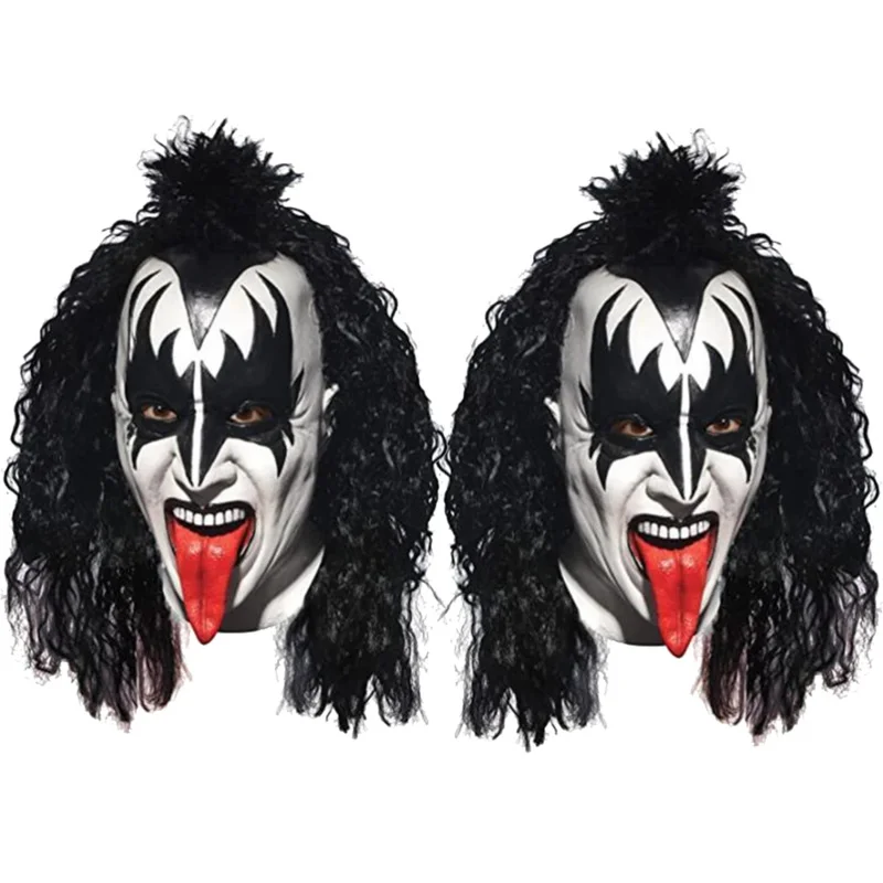 CGMGTSN Demon Kiss Gene Simmons Cosplay masky latexová prilba Luxusné masky na tvár Halloween tváre