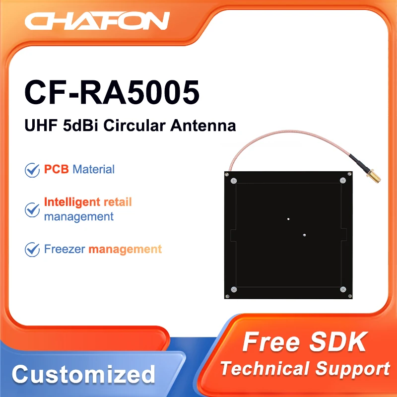 CHAFON CF-RA5005 5DBI UHF RFID Anténa 865 ~ 868MHz PCB Materiál pre správu skladu