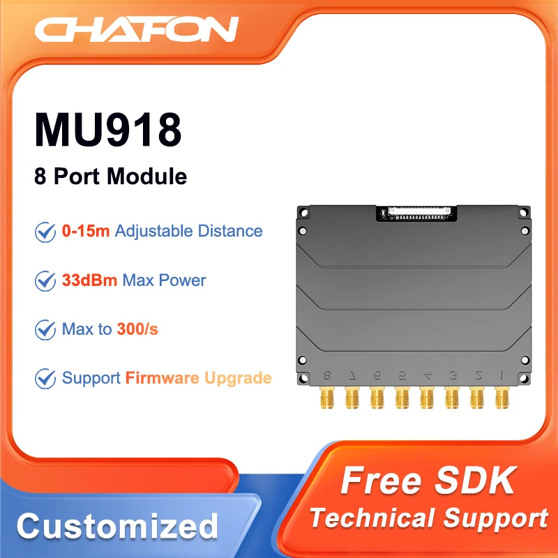 Chafon MU918 Senior UHF Reader Modul s 8 anténnymi prístavmi pre správu skladu