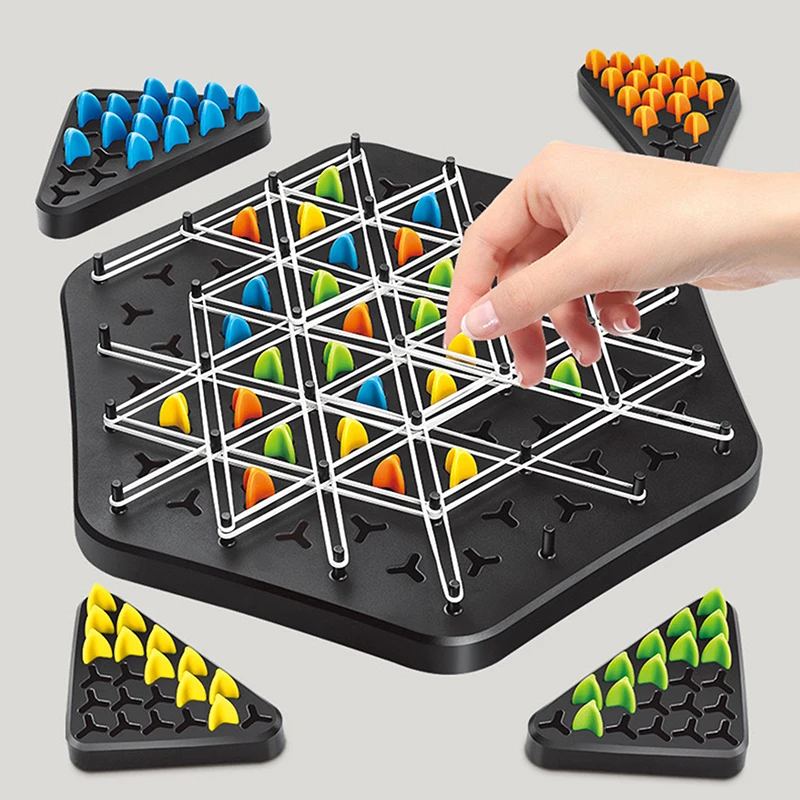 Chain Tragge Chess Game Travgle Rubber Band Game Toy For Kid Interactive Board Game Set For Family Party Gift