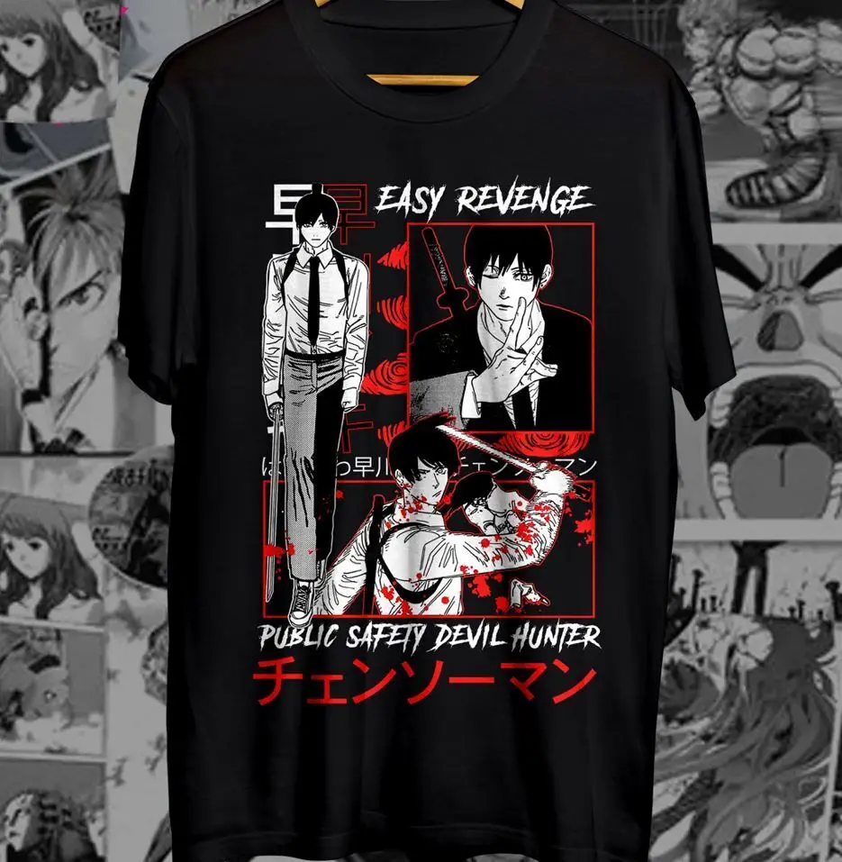 Chainsaw Man Aki Hayakawa Nové tričko Power, Makima, Anime, Denji Graphic Tee