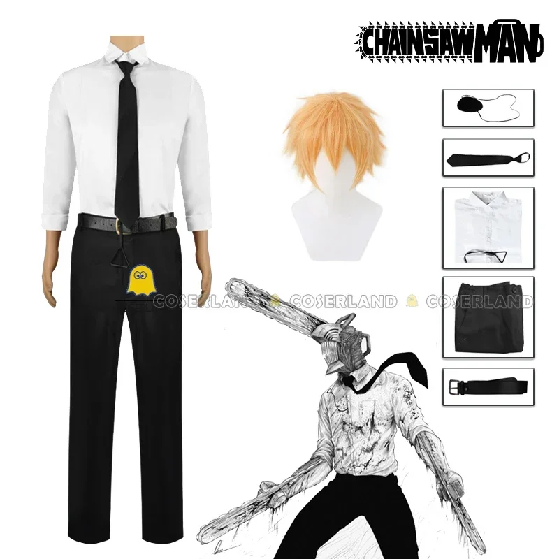 Chainsaw Man Denji Cosplay kostým anime parochňa diabol lovec uniforma kravata kravata kravata obleky oblečenie Pochita Halloween Party pre mňa M70