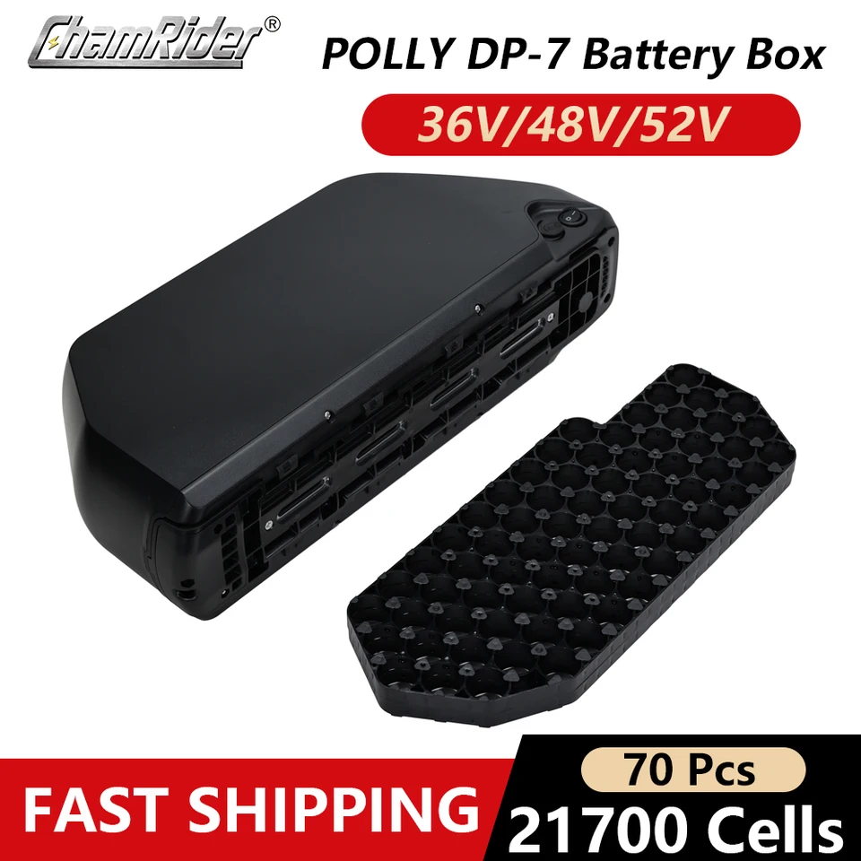 Chamrider Polly 7 48V Ebike Battery Box 52V Pase 36V Pase Downtube 10S7P 13S6P 14S5P 70 21700 Bunky