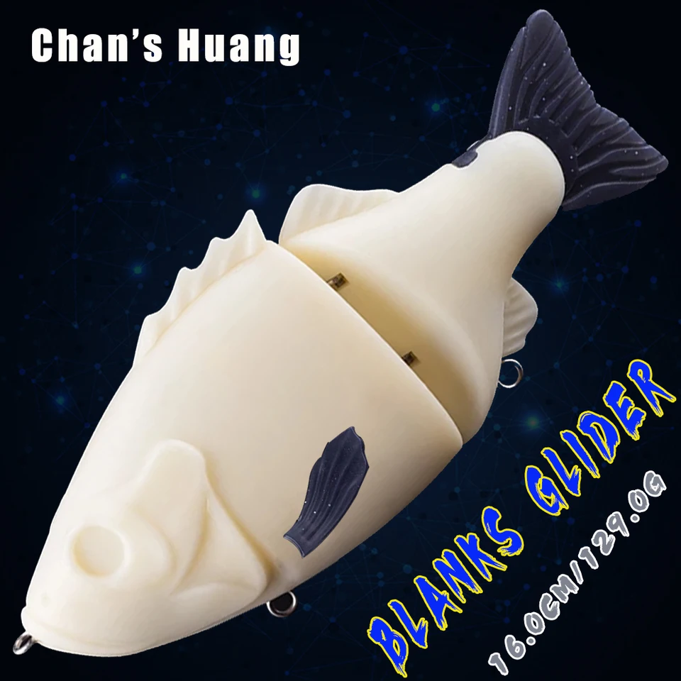 Chan's Huang Stoping Artificial Hard Bait Plosky 2 segmenty Soft Fin Tail Bluegill Swimbait Neatrené rybárske návnady 16 cm/129g